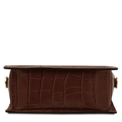 Croque - Croc print leather handbag